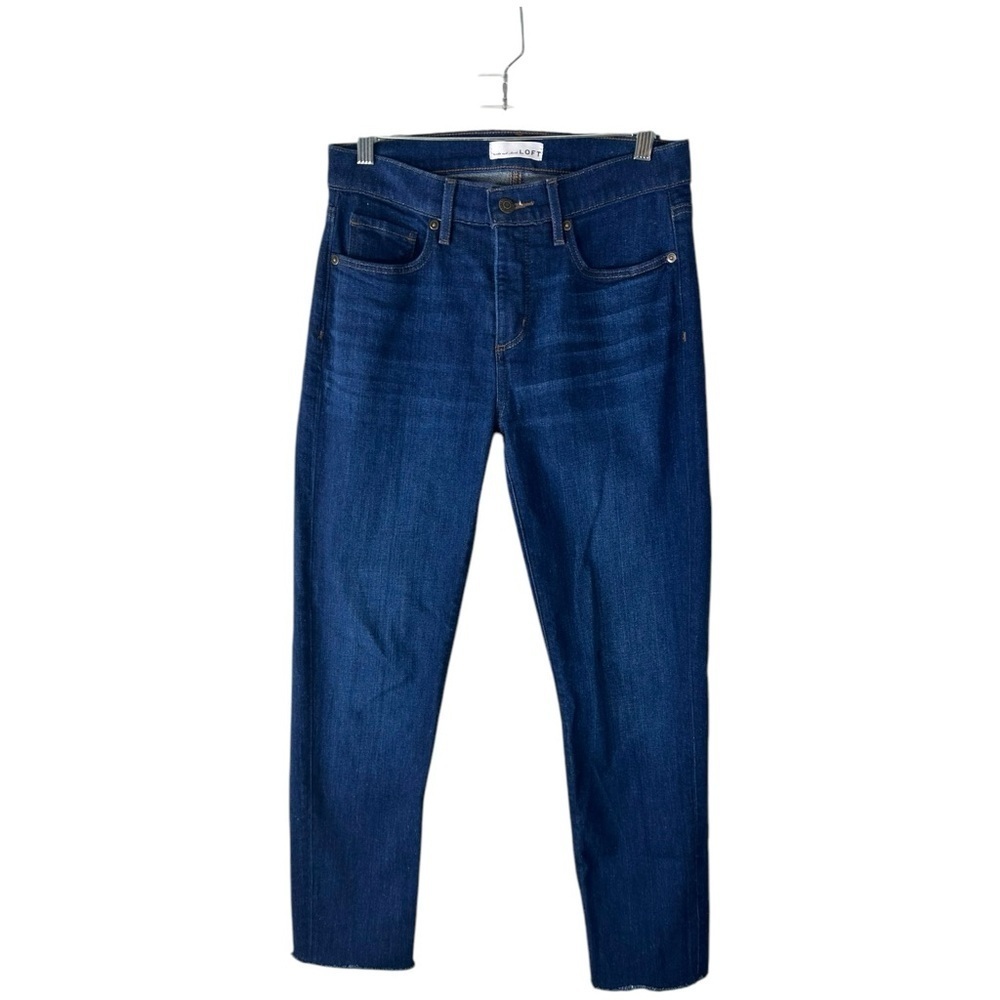 Loft The Girlfriend Jeans Fringe Hem Size 26/2